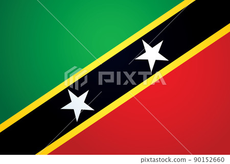 Flag of Saint Kitts and Nevis. Vector drawing icon Flag of Saint Kitts and Nevis. Vector drawing icon 90152660