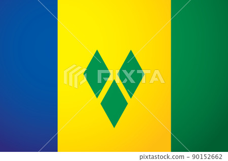 Saint Vincent flag. Vector drawing icon Saint Vincent flag. Vector drawing icon 90152662