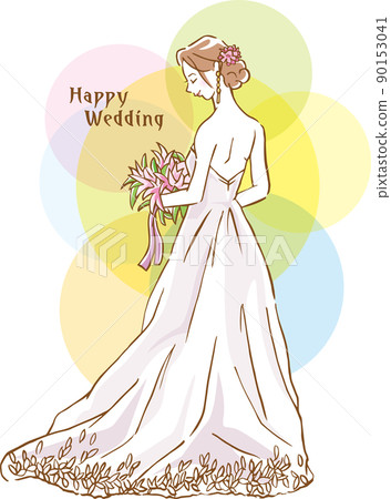 新娘穿婚紗的背影 90153041