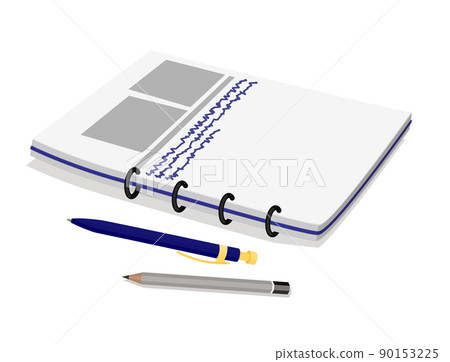 Notebook Pencil and Pen Set Vector Illustration Notebook Pencil and Pen Set Vector Illustration 90153225