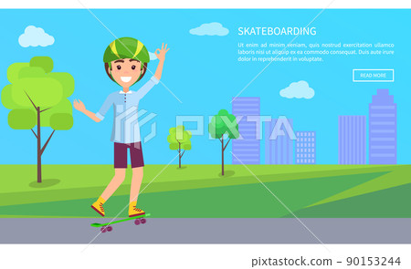 Skateboarding Web Page Text Vector Illustration 90153244