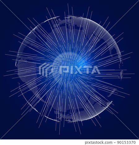 Radiation line, map line connection structure, world map, world network technology, globalization, internationalization, scientific technology concept 90153370