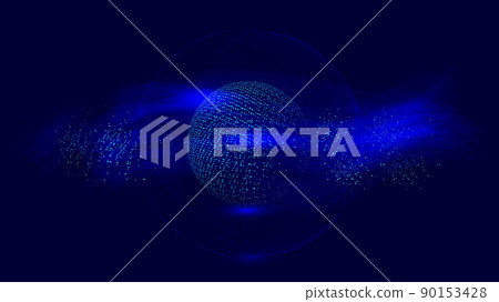 Particle structure construction Earth, world network technology big data, globalization, internationalization, scientific technology concept 90153428