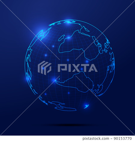 Deep indigo color science and technology Earth, globalization, internationalization, scientific technology concept abstract background 90153770