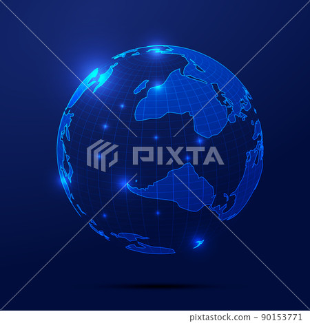 Deep indigo color science and technology Earth, globalization, internationalization, scientific technology concept abstract background 90153771