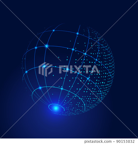 形像元素、線條構成、立體光球、抽象箭星球、寓言全球化、國際化、科技理念 形像元素、線條構成、立體光球、抽象箭星球、寓言全球化、國際化、科技理念 90153832