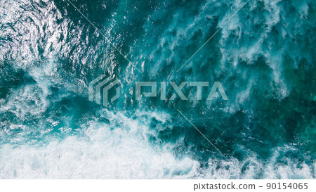Aerial view of big turquoise wave of Indian ocean in Maldives Aerial view of big turquoise wave of Indian ocean in Maldives 90154065