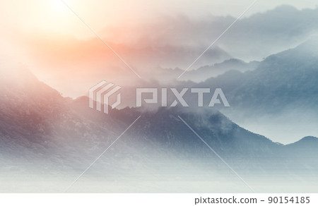 Chinese Feng Shui Ink Landscape Scenery 90154185