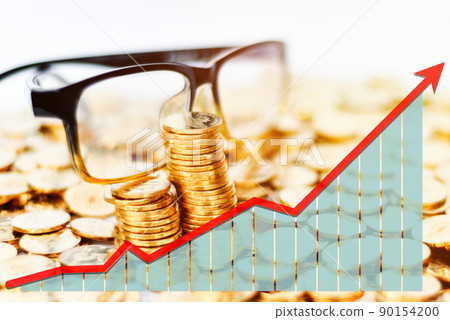 Commerce, finance, investment, profitable sum cash concept, desktop coins. 90154200