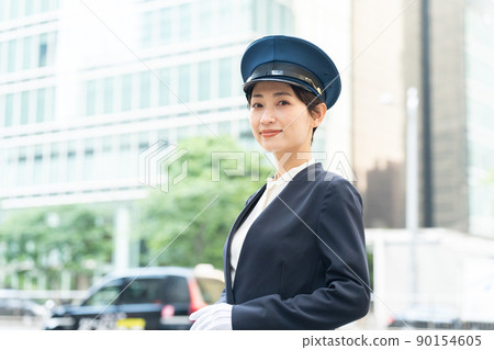 笑臉女司機(司機、出租車、公交車) 笑臉女司機(司機、出租車、公交車) 90154605