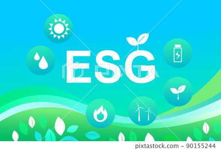 Sustainable ESG industry with windmills and solar  90155244