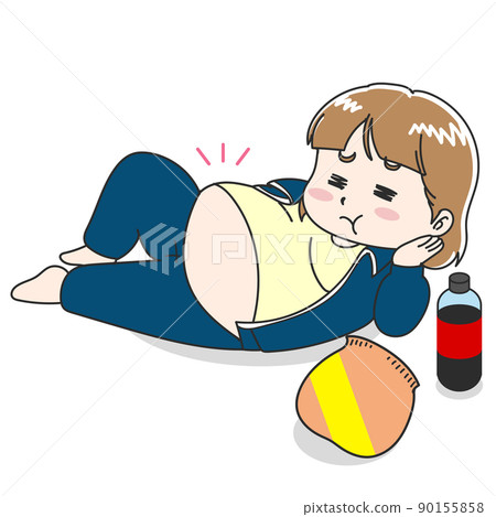 一個胖女人的插圖 90155858