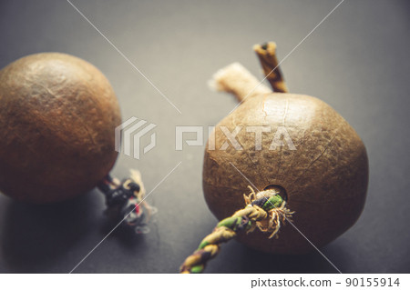 Traditional thelevi gourg, or aslatua, kasskass on black background 90155914