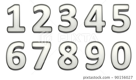 Set of 3D shiny numbers Set of 3D shiny numbers 90156027