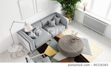 Mock-up frame in home interior background, 3d render Mock-up frame in home interior background, 3d render 90156365