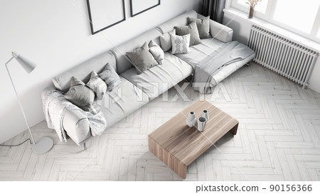 Mock-up frame in home interior background, 3d render 90156366