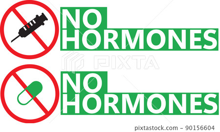 No hormones icon on white background. Healthy fresh food symbol. Food without hormones green sign. flat style. No hormones icon on white background. Healthy fresh food symbol. Food without hormones green sign. flat style. 90156604