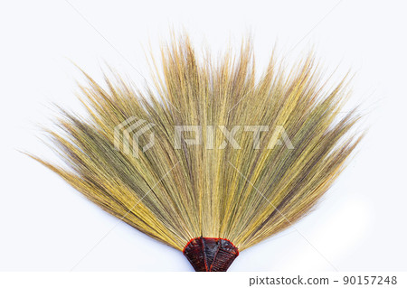 Broom on white background. Top view 90157248