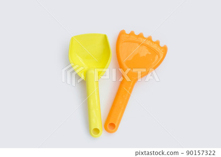 Summer toys beach on white background. 90157322
