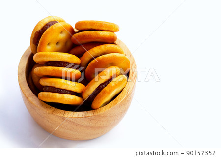 Pineapple Biscuits isolated on white background. 90157352