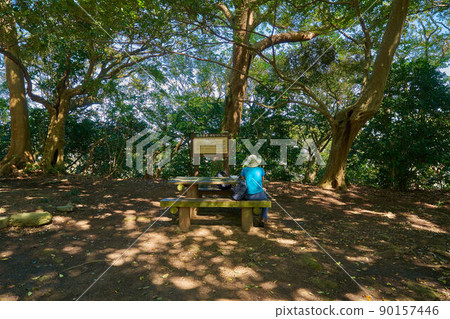 Koraiyama mountaintop sign in Oiso Town, Kanagawa Prefecture 90157446