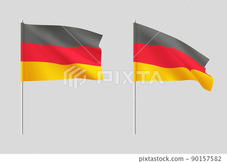 Germany flags. Set of national realistic Germanian flags. Germany flags. Set of national realistic Germanian flags. 90157582