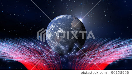 Planet earth in space. 3D render Planet earth in space. 3D render 90158966