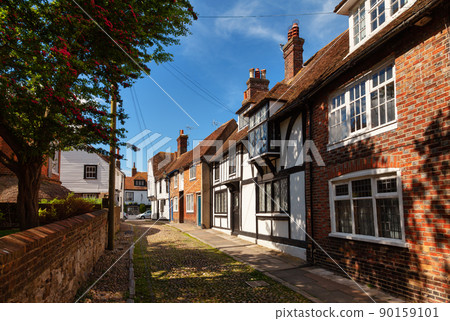 Old town cobbled street in Rye East Sussex England UK Old town cobbled street in Rye East Sussex England UK 90159101