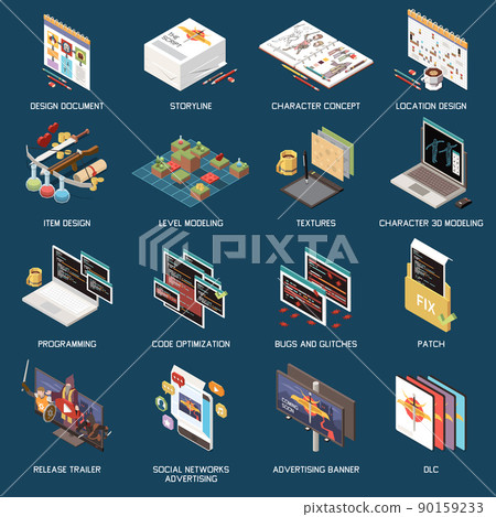 Game Development Icons Set 90159233