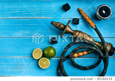 Tobacco background. Turkish smoking hookah with tobacco flavor of ripe lime 90160258
