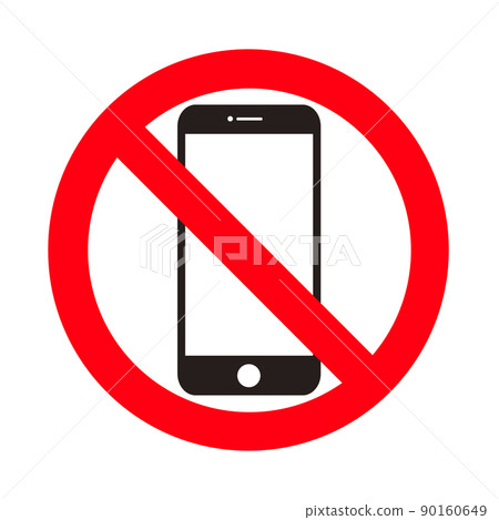 智能手機禁止標誌。 智能手機禁止標誌。 90160649