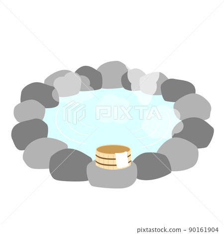 [Onsen image] Open-air bath, bathtub and washcloth 90161904