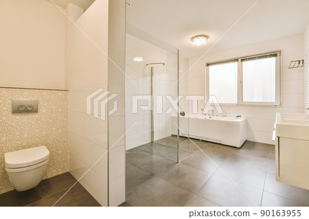 Toilet and bath with tub and shower 90163955