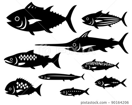 Fish silhouette set 90164206