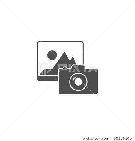 Camera icon logo flat design illustration template 90166140