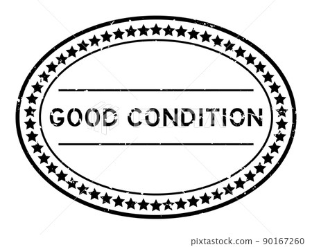 Grunge black good condition word oval rubber seal stamp on white background 90167260