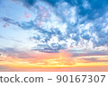 Gentle Sky at Sunset Sunrise with pastel clouds 90167307