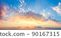 Panoranic background Sunrise Sky with colorful clouds 90167315