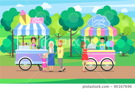 Candy Cotton and Ice Cream Sweet Food Mobile Shops Candy Cotton and Ice Cream Sweet Food Mobile Shops 90167696