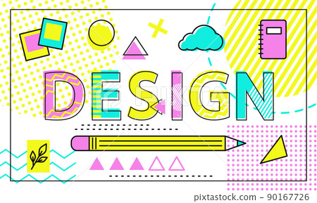 Design Colorful Poster with Geometric Figures 90167726