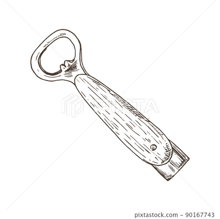 Bottle Opener Closeup Sketch Vector Illustration Bottle Opener Closeup Sketch Vector Illustration 90167743
