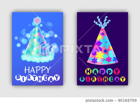 Happy Birthday Postcards Set Vector Illustration Happy Birthday Postcards Set Vector Illustration 90168709