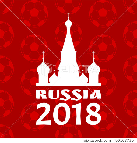 Russia Poster with Red Pattern Vector Illustration 90168730