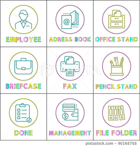Business Mobile App Icons Linear templates Set 90168788