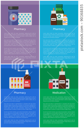 Medication Pharmacy Items Vector Illustration 90168835