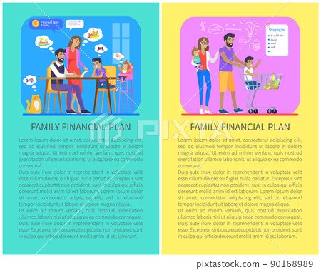Family Financial Plan Poster Vector Illustration Family Financial Plan Poster Vector Illustration 90168989