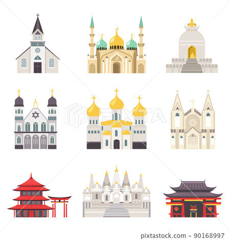 Holy Religious Buildings from All Over World Set 90168997