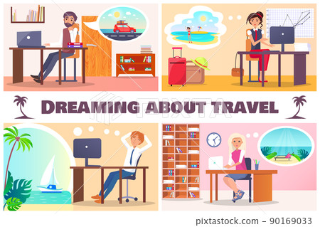 Dreaming About Travel Set of Vector Illustrations Dreaming About Travel Set of Vector Illustrations 90169033
