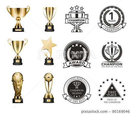 Cup Prizes Gold Collection Vector Illustration 90169046