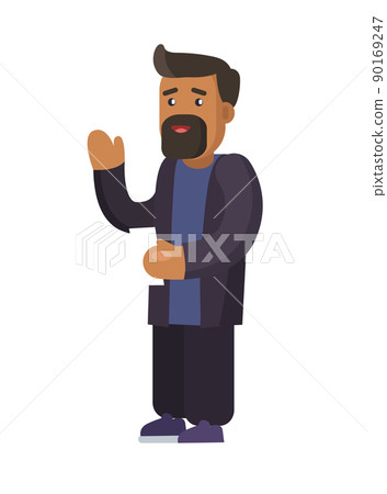 Bearded Man Dressed Casually Vector Illustration 90169247